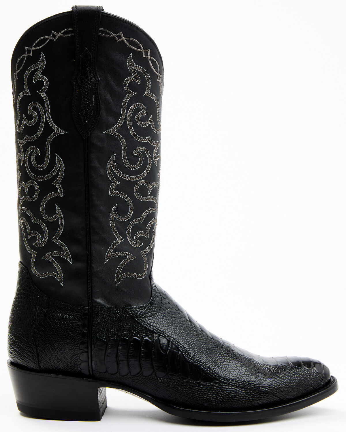 Image #2 - Cody James Men's Exotic Ostrich Leg Western Boots - Round Toe, Black, hi-res
