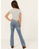 Image #3 - Levi's Girls' 726 Medium Wash Embroidered Stretch Flare Jeans , Blue, hi-res