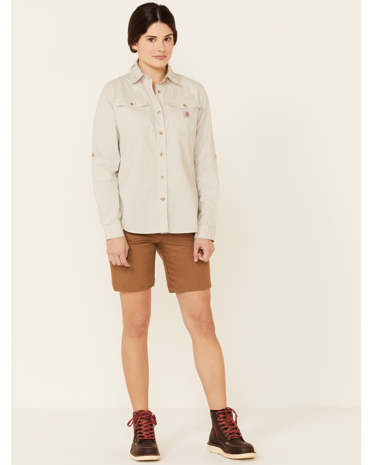 Image #1 - Wrangler Women's Technician Work Shorts, Brown, hi-res
