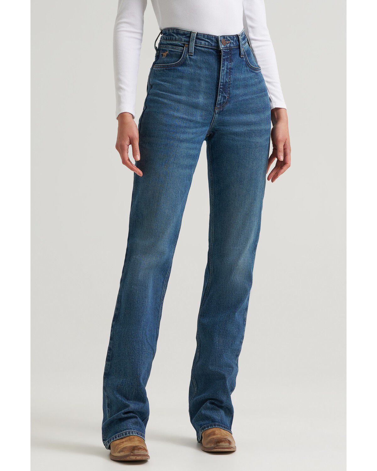 Image #1 - Wrangler Women's Emmy Dark Wash High Rise Rodeo Bootcut Stretch Denim Riding Jeans, Dark Wash, hi-res