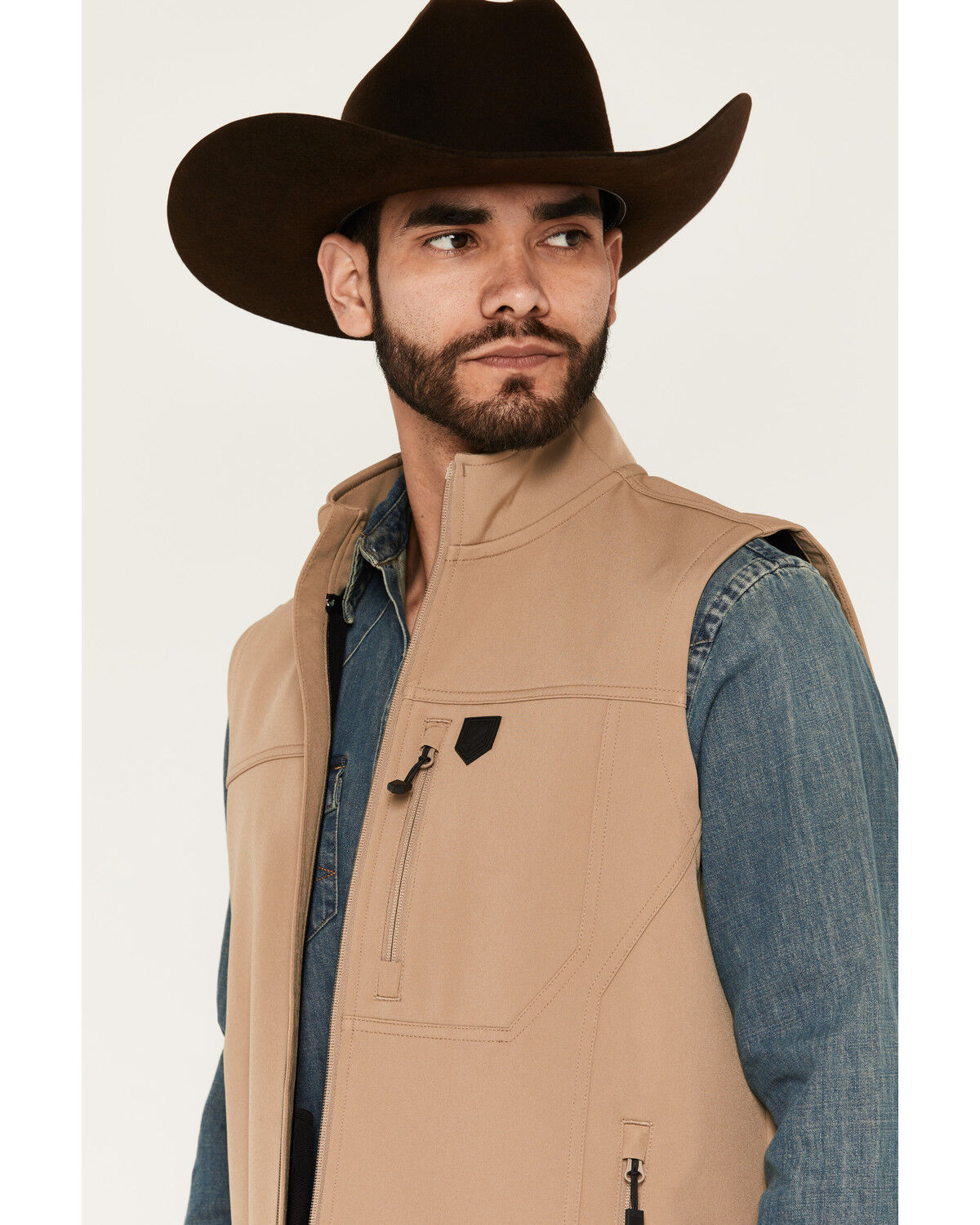 Image #2 - RANK 45&reg; Men's Ralington Softshell Vest, Khaki, hi-res