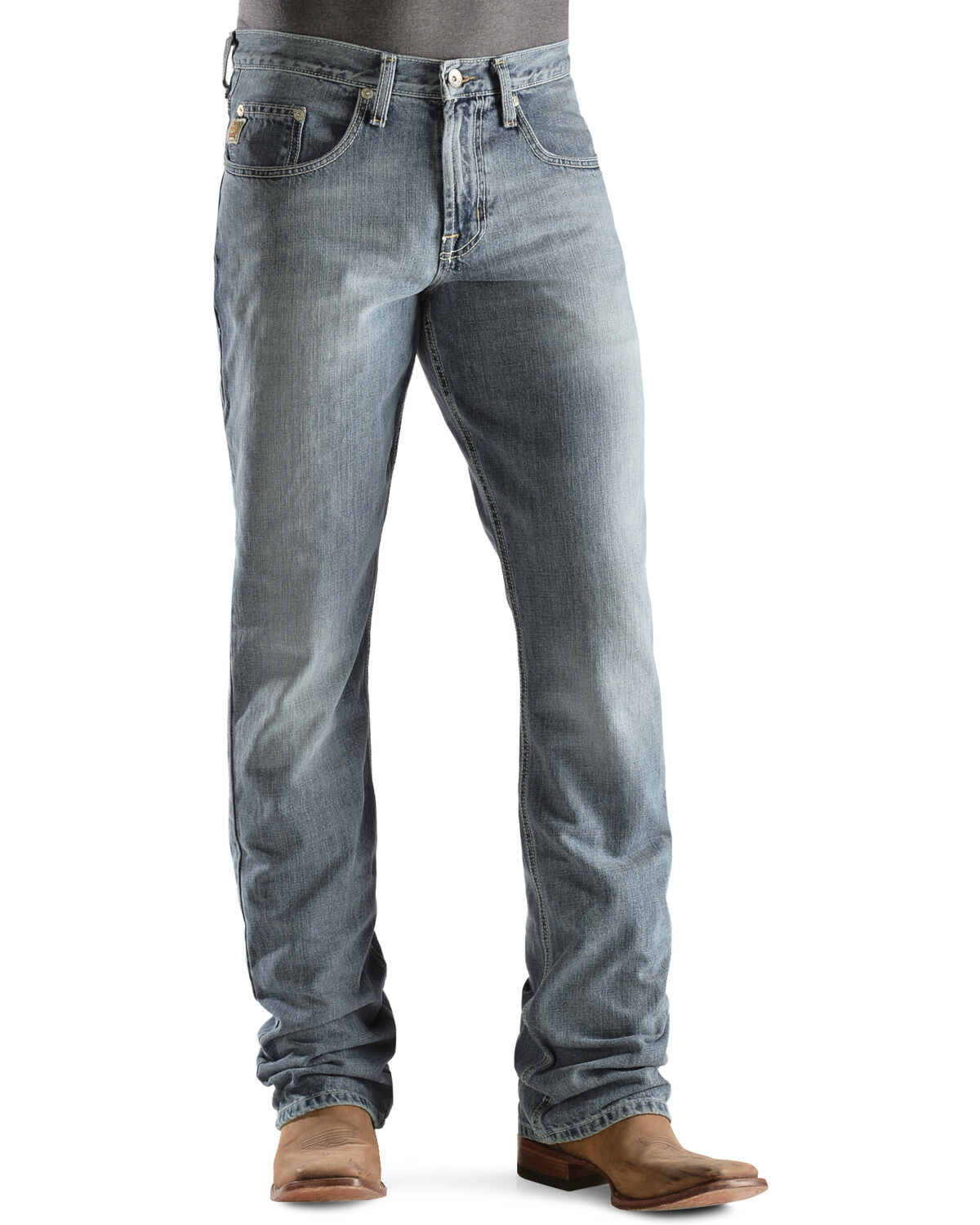 Image #2 - Cinch Men's Dooley Boot Cut Jeans, Light Stone, hi-res