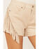 Image #2 - Shyanne Women's Faux Suede Fringe Shorts , Taupe, hi-res