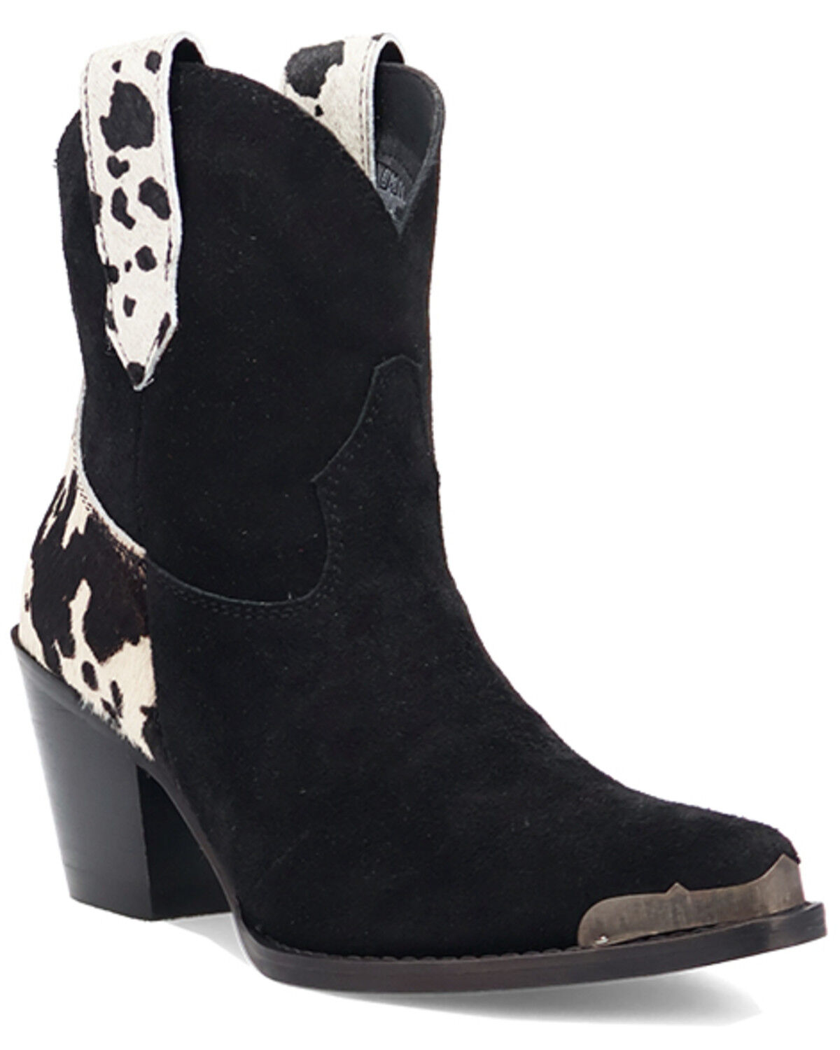 Image #1 - Dingo Women's Texas Charm Suede Booties - Snip Toe, Black, hi-res