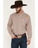 Image #1 - George Strait by Wrangler Men's Geo Print Long Sleeve Button-Down Stretch Western Shirt, Rust Copper, hi-res
