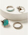 Image #1 - Shyanne Women's Cactus Flower Turquoise Stone Ring Set - 4-Piece, Silver, hi-res