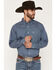 Image #1 - Ariat Men's Boot Barn Exclusive Storm Geo Print Long Sleeve Button-Down Western Shirt, Blue, hi-res