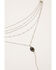 Image #1 - Shyanne Women's Claire Concho Choker Feather Necklace, Silver, hi-res