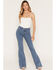 Image #1 - Wrangler Women's Jemma Medium Wash Bespoke High Rise Flare Stretch Denim Jeans, Medium Wash, hi-res