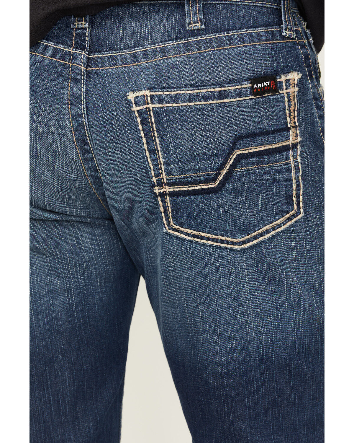 Image #4 - Ariat Men's FR M5 DuraStretch Truckee Stackable Straight Leg Jeans, Blue, hi-res