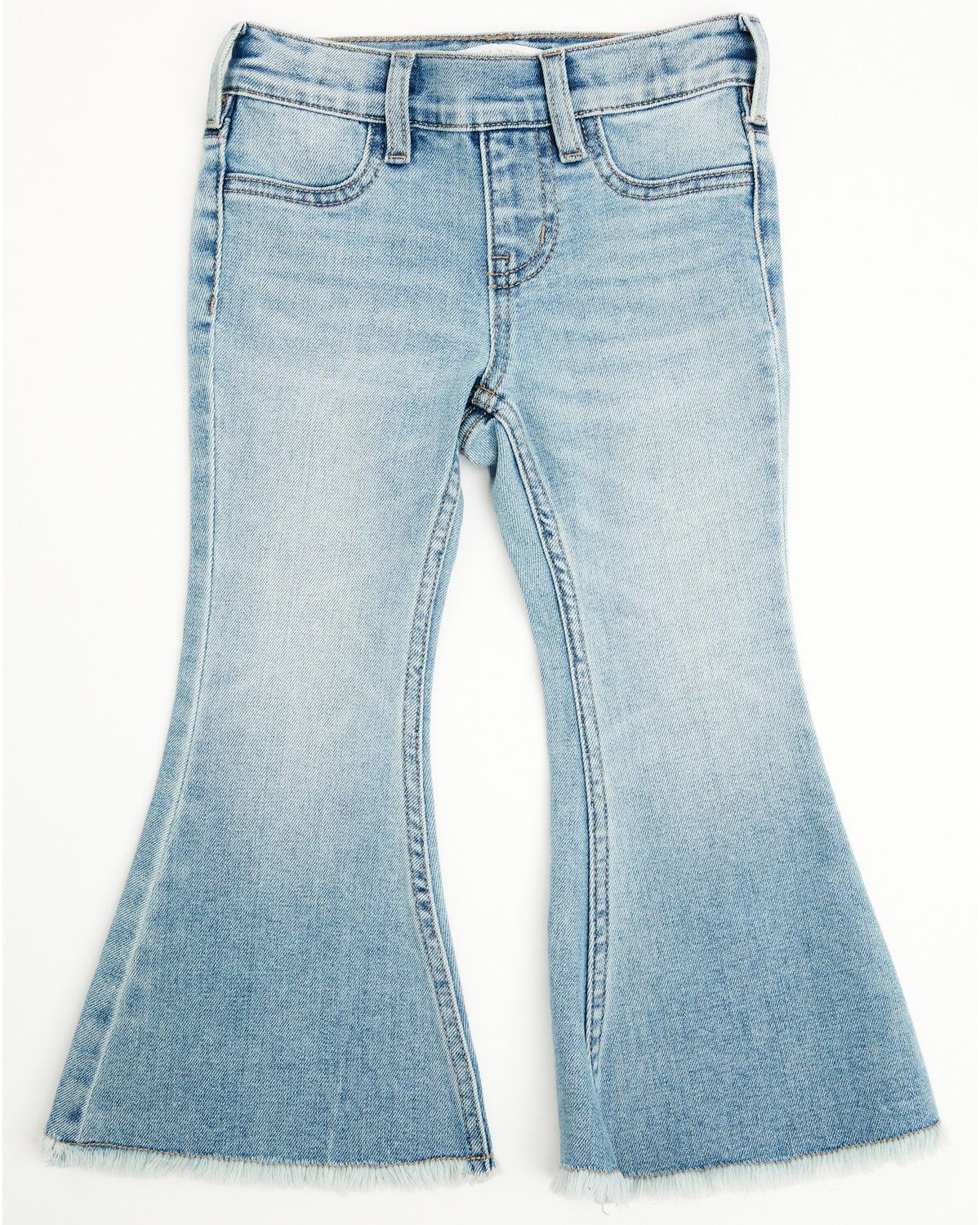 Image #3 - Shyanne Toddler Girls' Light Wash Lacey Bow Embroidered Flare Stretch Denim Jeans, Light Wash, hi-res