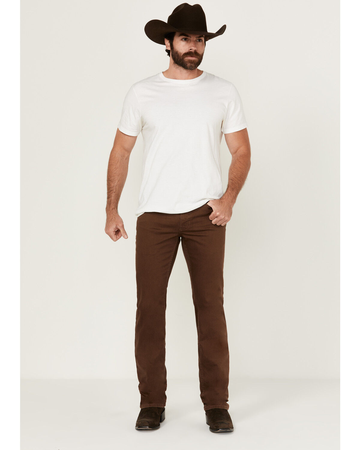Cody James Men's Canyon Wash Jackson Slim Straight Stretch Denim Jeans, Dark Brown, hi-res