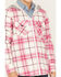 Image #3 - Shyanne Girls' Plaid Print Long Sleeve Flannel Shacket, Ivory, hi-res