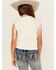 Image #4 - Shyanne Girls' Cowgirl State Fringe Sleeve Tie-Front Tee, Off White, hi-res