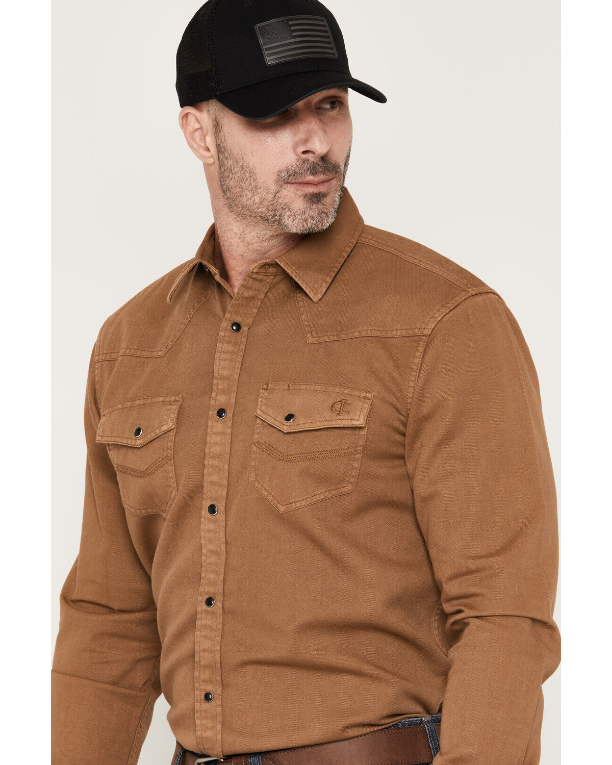 Image #2 - Cody James Men's FR Medora Long Sleeve Snap Western Work Shirt, Khaki, hi-res