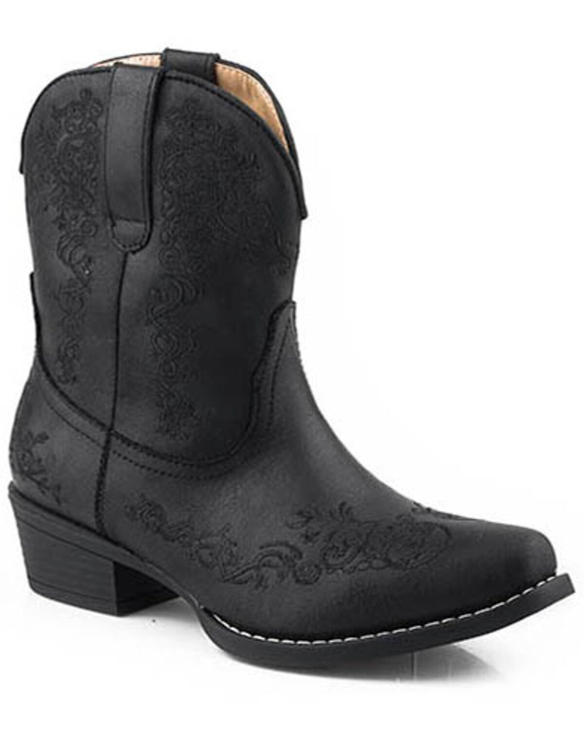 Roper Women's Riley Vintage Short Western Boots - Snip Toe, Black, hi-res