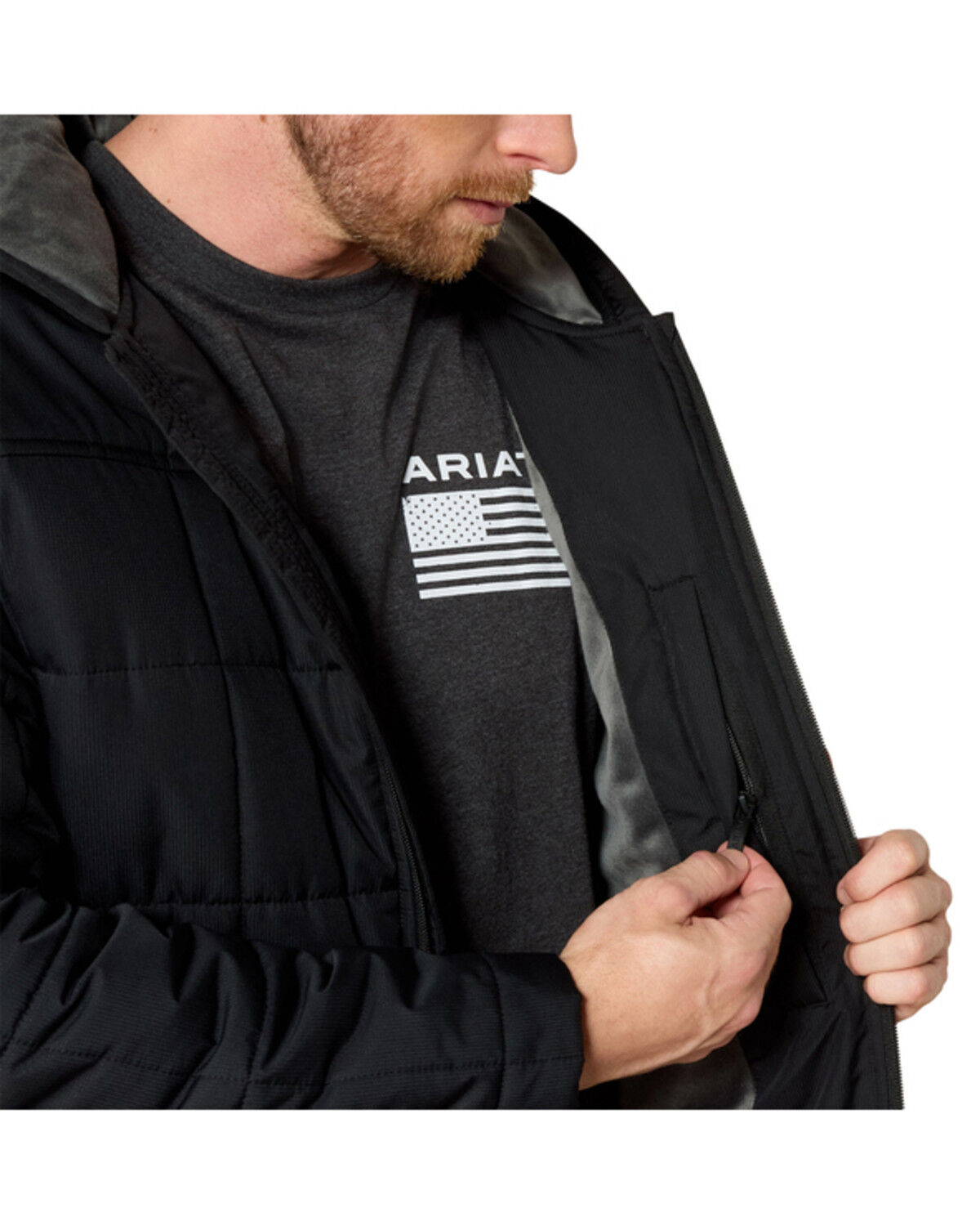 Image #5 - Ariat Men's Crius Insulated Hooded Jacket, Black, hi-res