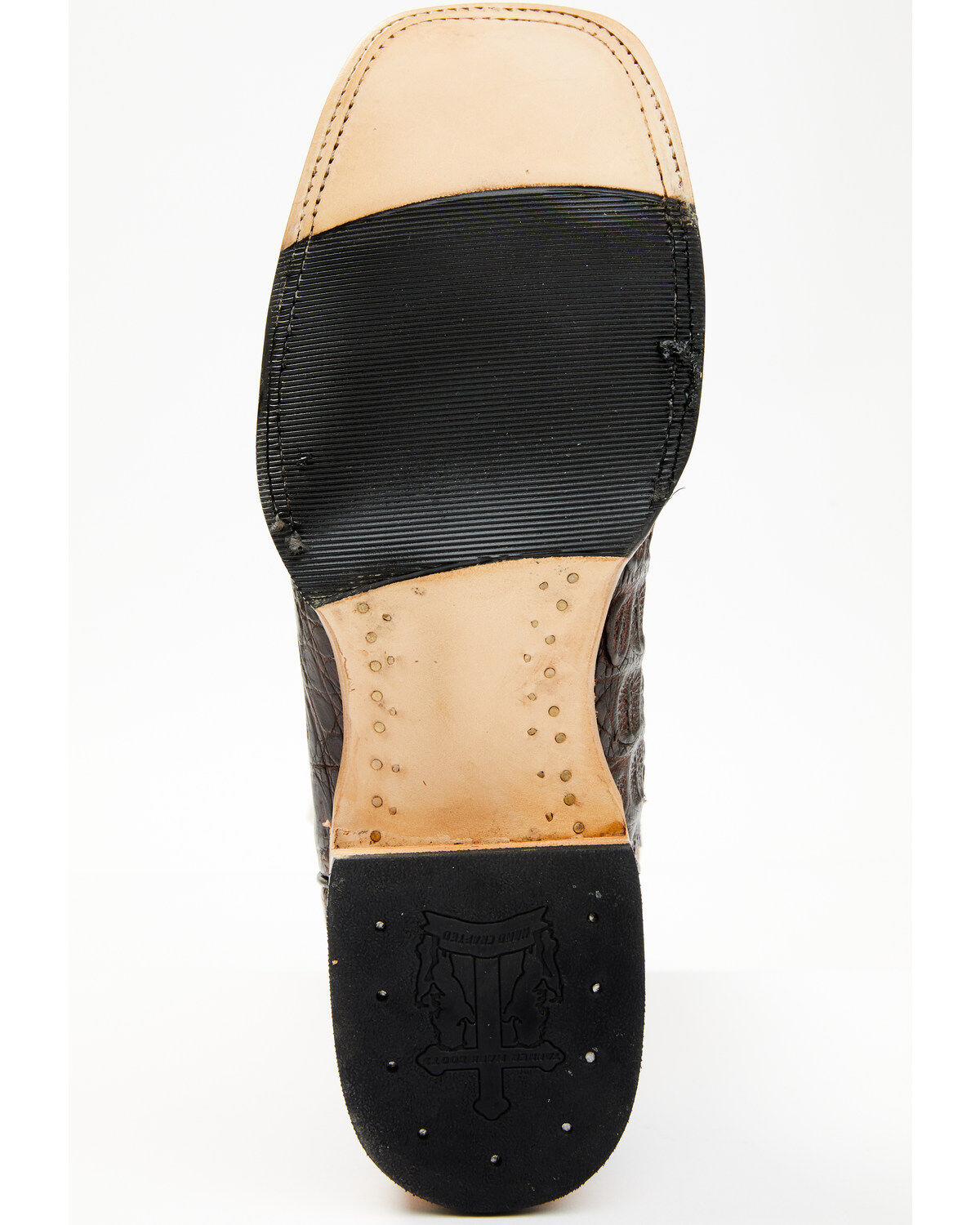 Image #7 - Tanner Mark Men's Exotic Caiman Belly Western Boots - Broad Square Toe, Brown, hi-res