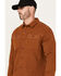 Image #2 - Lucky Brand Workwear Men's Solid Slub Canvas Long Sleeve Button-Down Work Shirt, Brown, hi-res