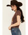 Image #2 - Cleo + Wolf Women's Auggie Short Sleeve Boxy Graphic Tee, Brown, hi-res