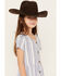 Image #2 - Shyanne Girls' Striped Button Down Dress and Scrunchie Set, Blue, hi-res