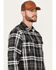 Image #2 - Hawx Men's FR Plaid Print Long Sleeve Button-Down Work Shirt , Charcoal, hi-res