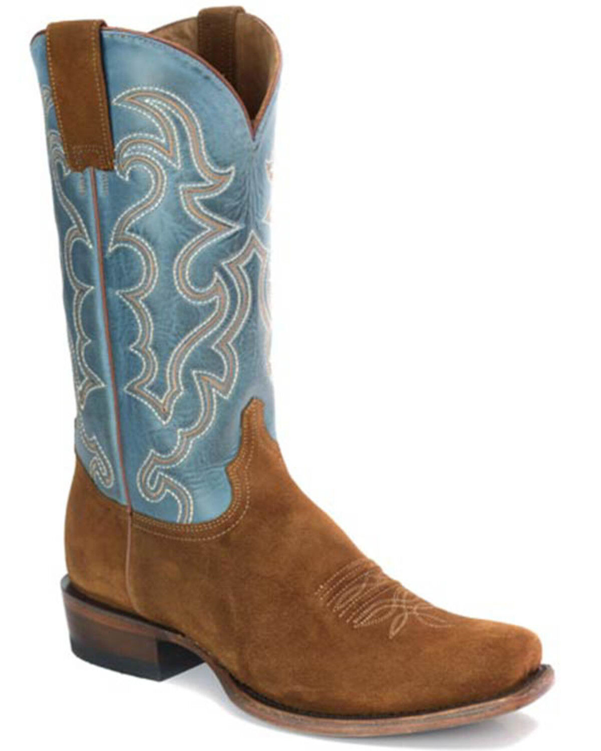 Stetson Men's Western Suede Tall Western Boots - Square Toe, Brown, hi-res