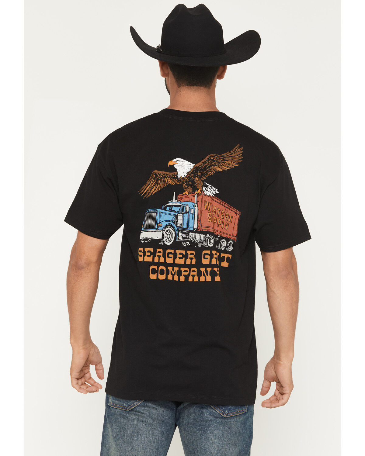 Seager Men's Big Rig Short Sleeve Graphic T-Shirt, Black, hi-res