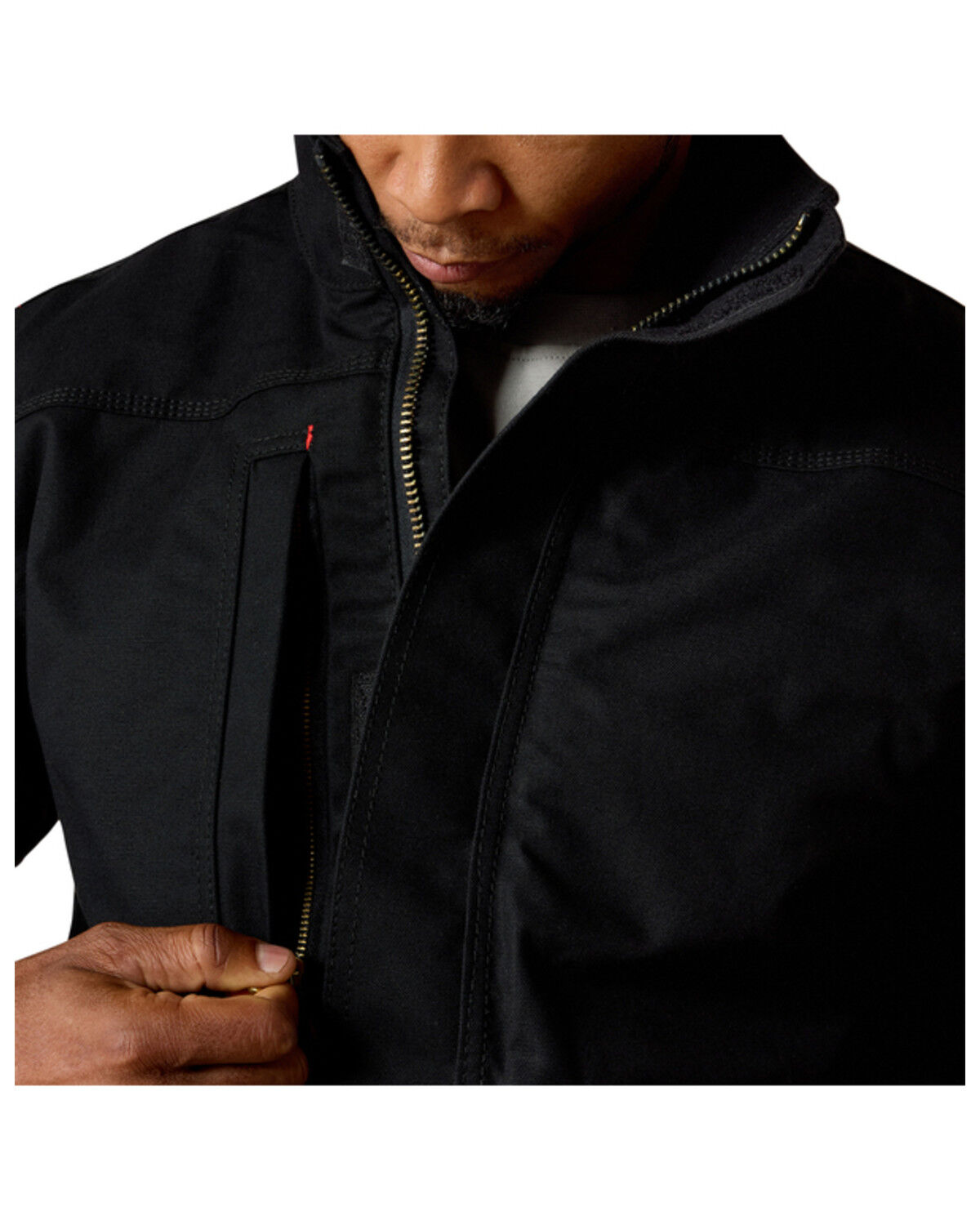 Image #2 - Ariat Men's Black FR Workhorse Work Jacket, Black, hi-res