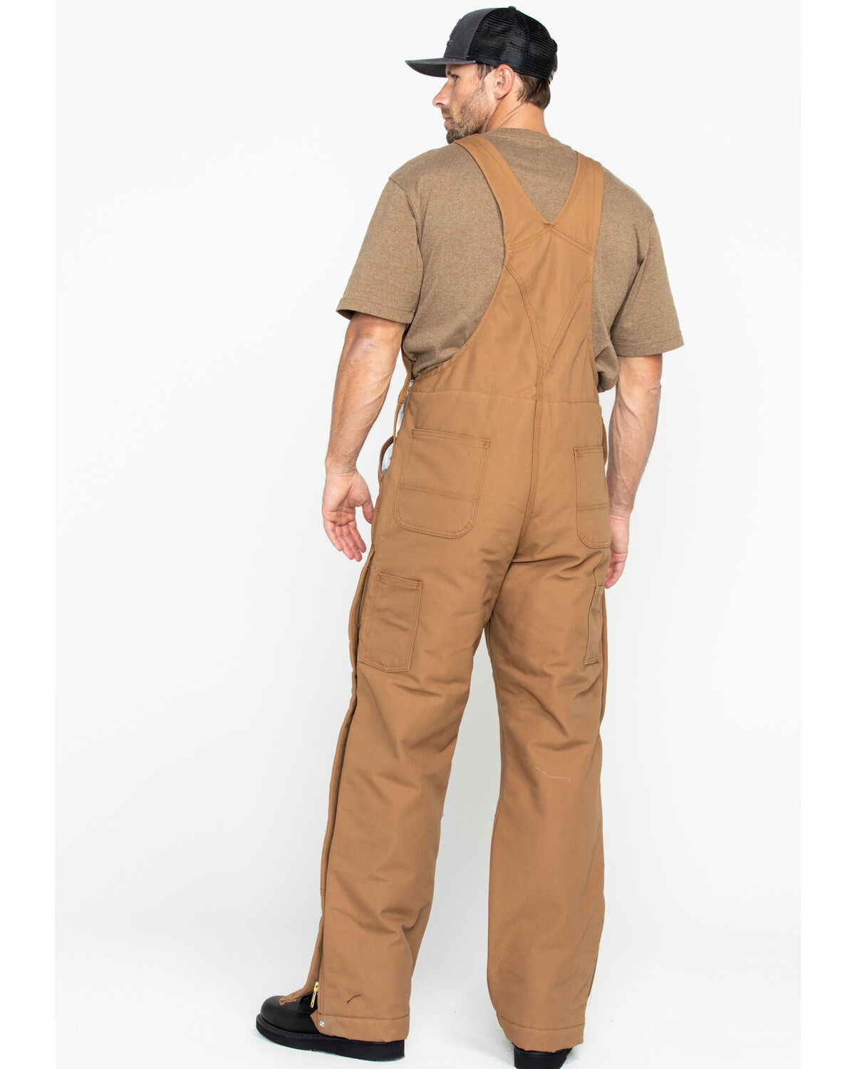 Image #6 - Carhartt Men's FR Duck Quilt-Lined Bib Overalls, Carhartt Brown, hi-res