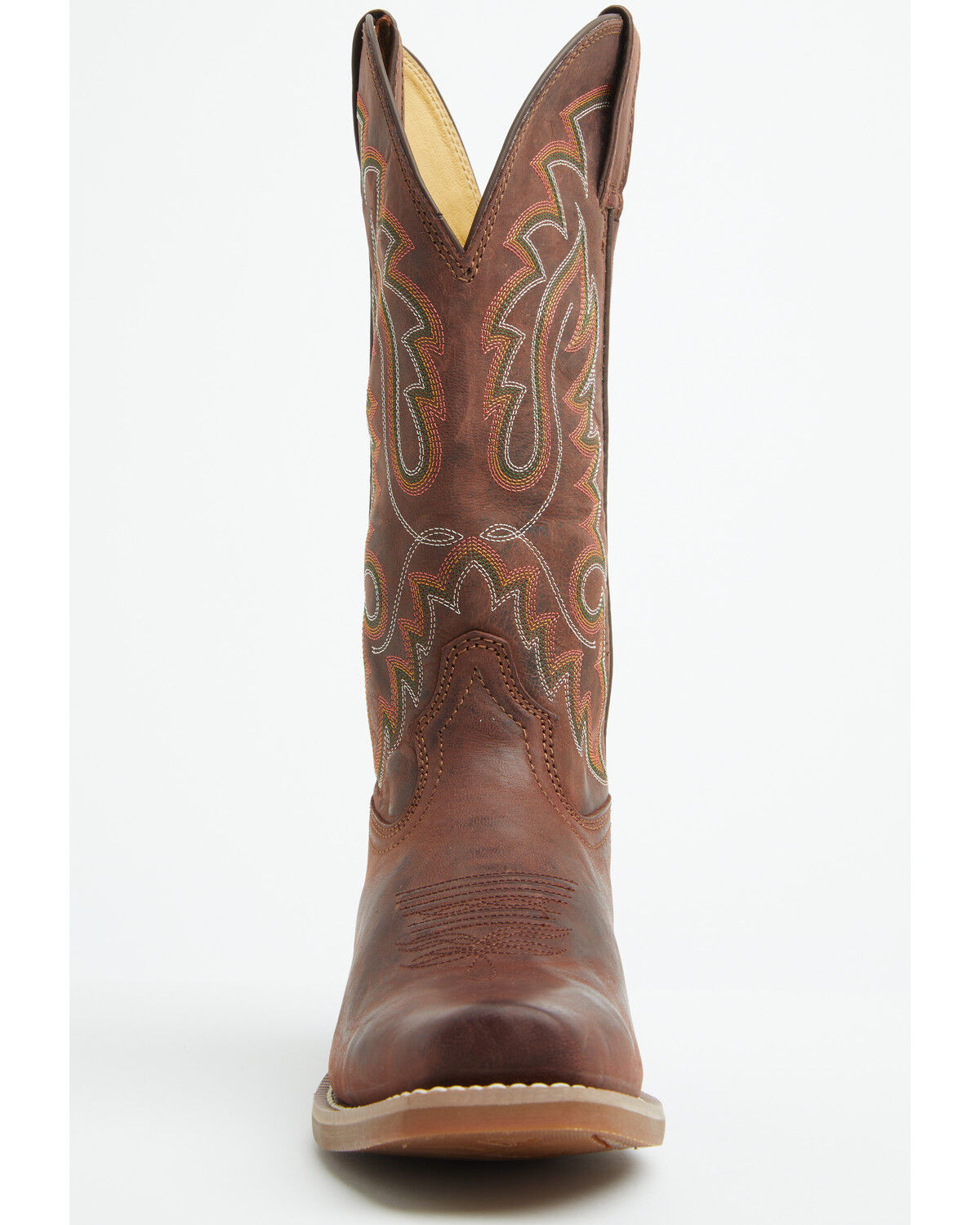 Image #4 - Justin Men's Frontier Cowboy Town Bay Performance Western Boots - Square Toe, Brown, hi-res
