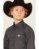 Image #2 - Cinch Boys' Dot Geo Print Long Sleeve Button-Down Western Shirt , Blue, hi-res