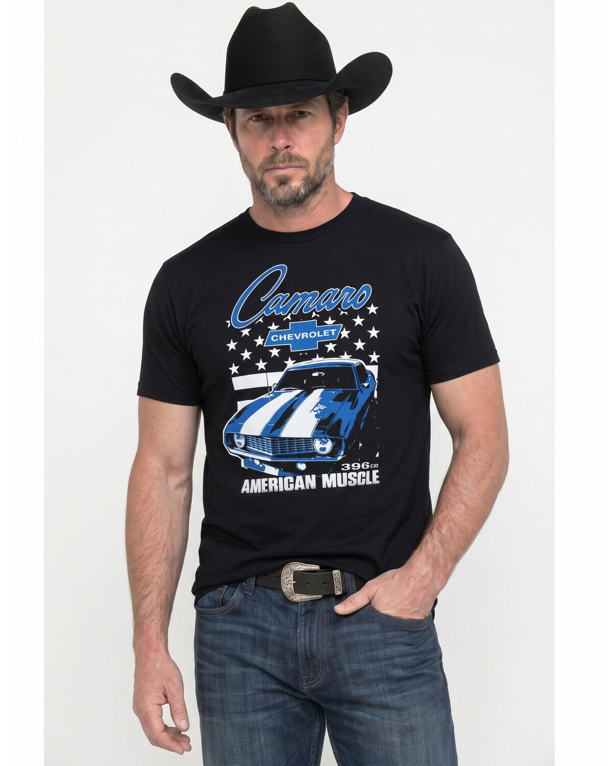 Image #1 - Chevy Men's Proud Camaro Short Sleeve Graphic T-Shirt, Black, hi-res