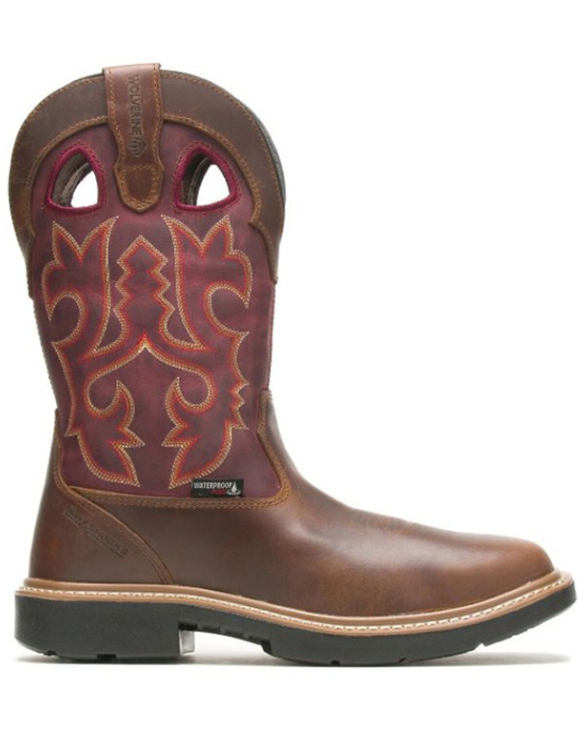 Wolverine Men's Rancher Durashock Wellington Pull-On Safety Work Boots - Composite Toe, Red, hi-res