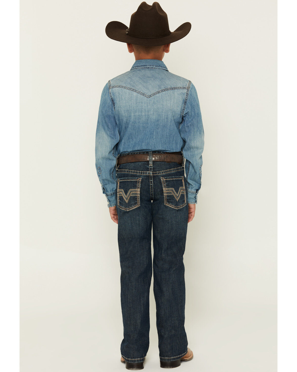 Image #1 - Rock & Roll Denim Boys' Dark Wash Bootcut Stretch Denim Jeans, Dark Wash, hi-res