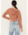 Image #4 - Cleo + Wolf Women's Corset Cropped Hoodie, Lt Brown, hi-res