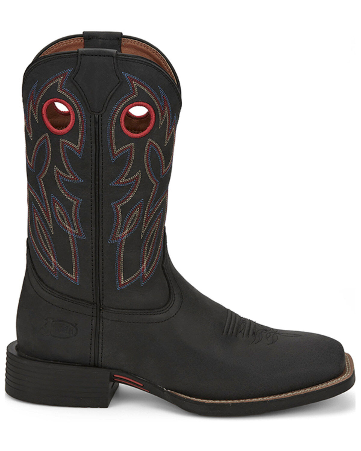Image #2 - Justin Men's 11" Stampede Bowline Western Boots - Broad Square Toe, Black, hi-res