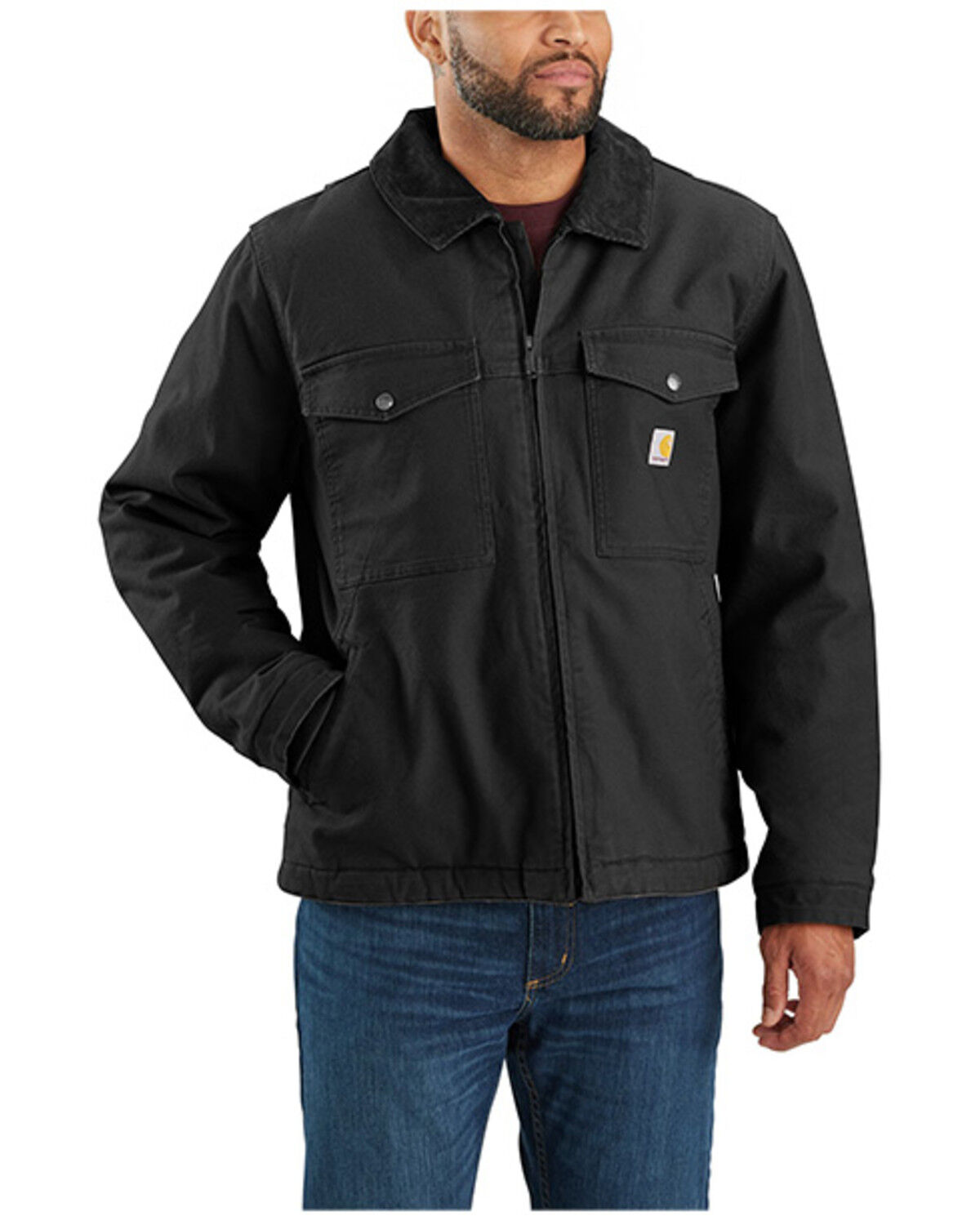 Image #1 - Carhartt Men's Montana Rugged Flex&reg; Relaxed Fit Duck Insulated Work Jacket, Black, hi-res