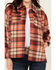 Image #3 - Shyanne Women's Plaid Print Quilted Button-Down Shacket , Dark Pink, hi-res