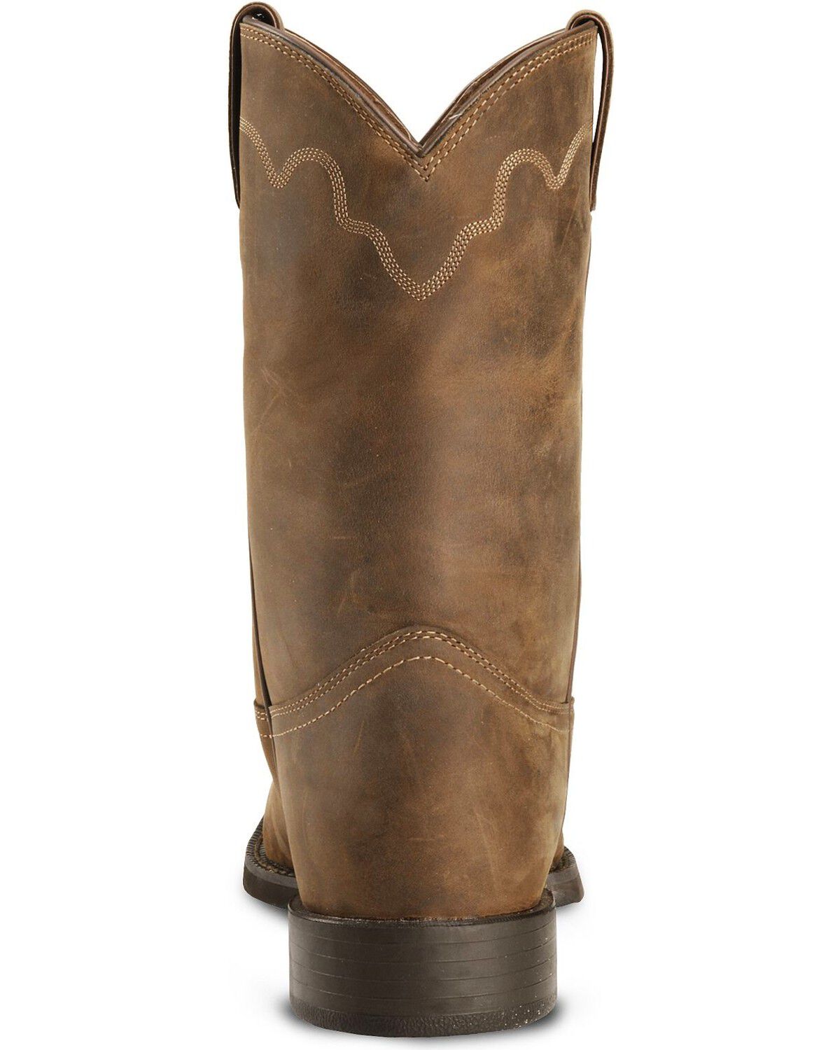 Image #7 - Justin Men's Stampede Roper Performance Western Boots - Round Toe, Bay Apache, hi-res