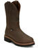 Image #1 - Justin Men's 11" Carbide Pull-On Work Boots - Soft Toe , Brown, hi-res