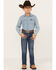 Image #1 - Wrangler Boys' Medium Wash Slim Fit Vintage Bootcut Denim Jeans, Medium Wash, hi-res