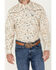 Image #2 - Cowboy Hardware Men's Mosaic Paisley Print Long Sleeve Snap Western Shirt, Cream, hi-res