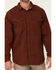 Image #3 - Hawx Men's Solid Twill Pearl Snap Long Sleeve Work Shirt, Mahogany, hi-res