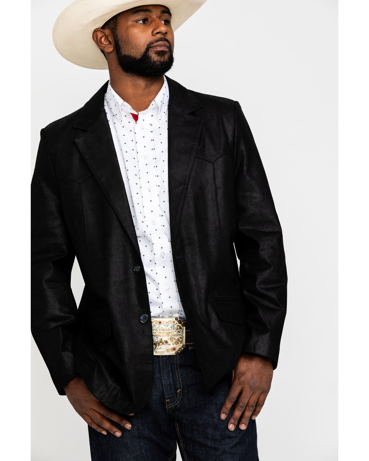 Image #1 - Cody James Men's Black Suede Blazer Jacket - Big & Tall, Black, hi-res