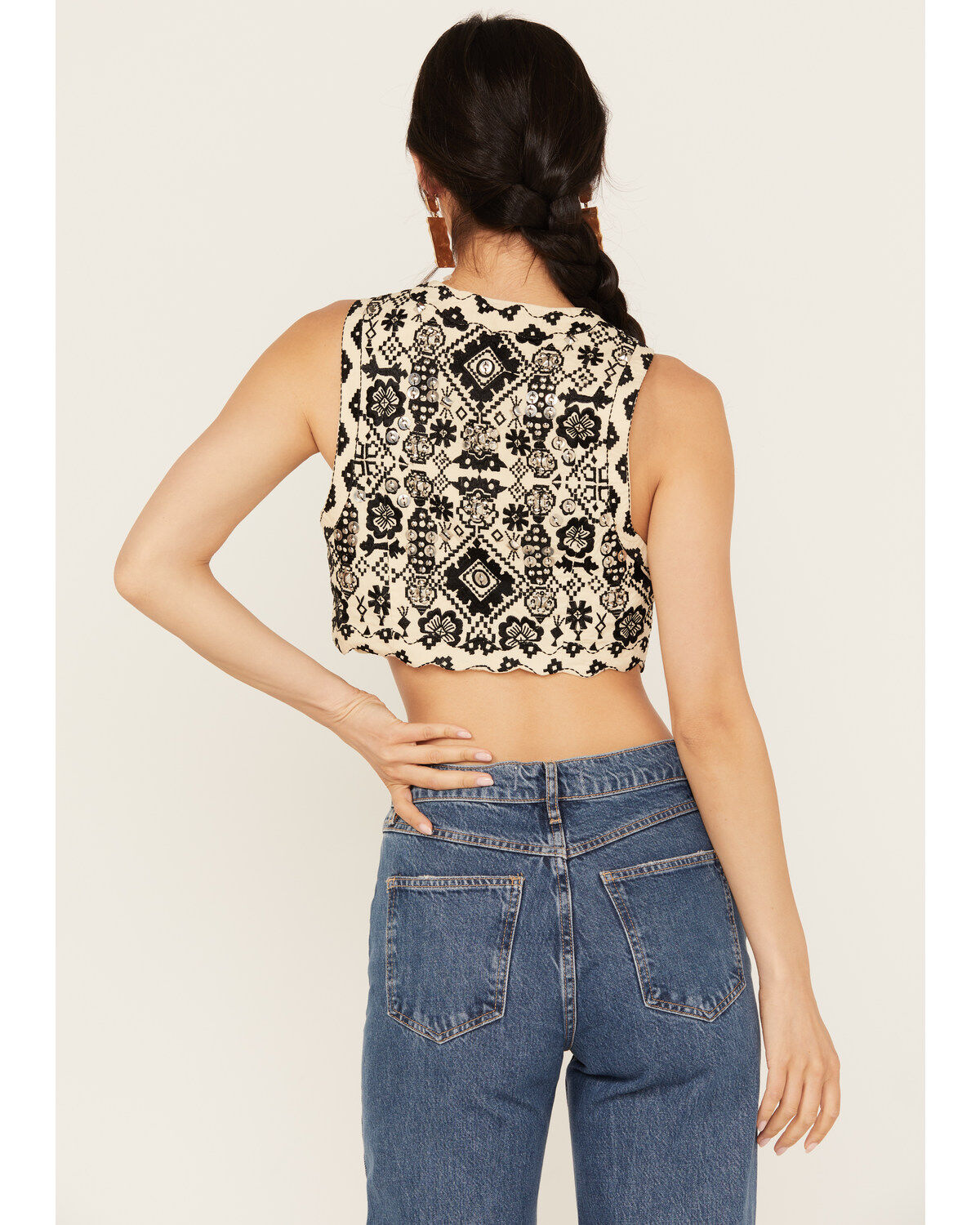 Image #4 - Free People Women's Marigold Vest, Black/white, hi-res