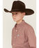 Image #2 - Cinch Boys' Geo Print Long Sleeve Button-Down Western Shirt , Red, hi-res