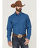 Image #1 - RANK 45&reg; Men's Bulldogger Dobby Geo Button-Down Western Shirt, Blue, hi-res
