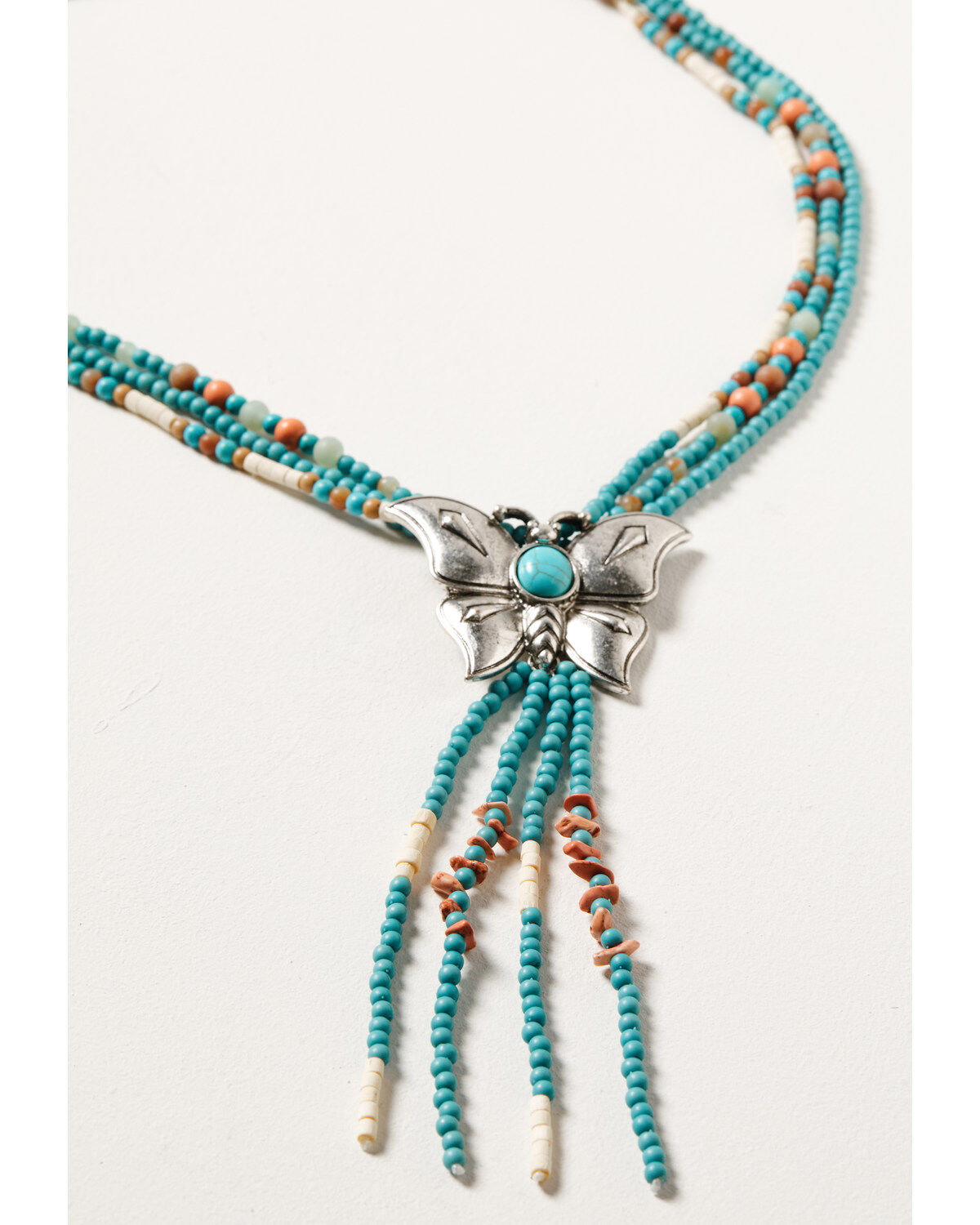 Image #1 - Shyanne Women's Wildflower Bloom Butterfly Bolo Necklace, Silver, hi-res