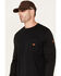 Image #2 - CAT Men's FR Long Sleeve Pocket Work T-Shirt , Black, hi-res